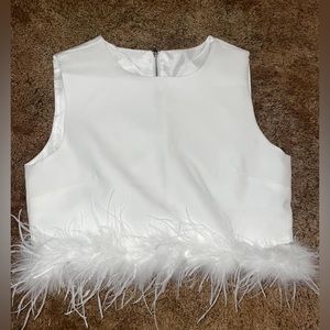 Crop feather top